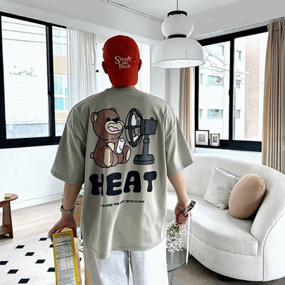 피크닉 오버핏 선풍기 반팔티셔츠